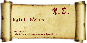Nyiri Dóra névjegykártya
